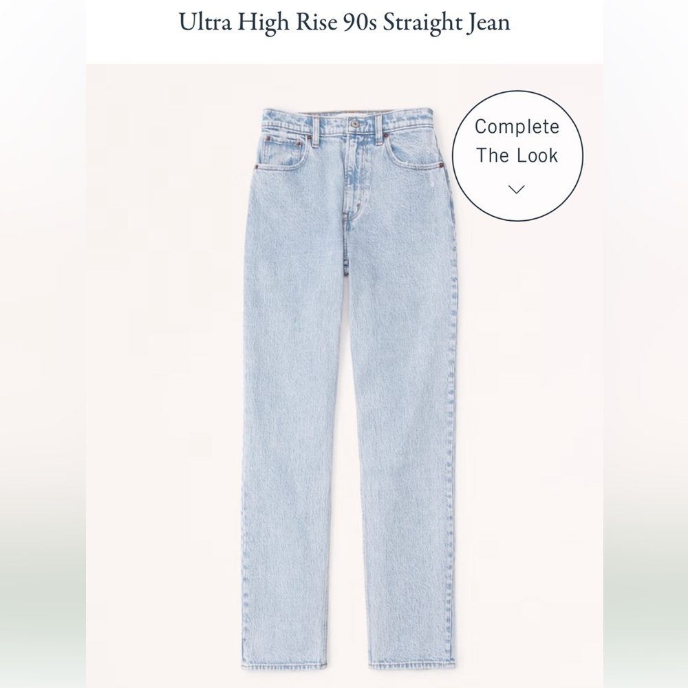 Abercrombie Ultra High Rise 90s Straight Jean (27 short)